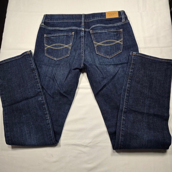 Y2k Abercrombie & Fitch Erin Slim Bootcut Jeans Dark Wash Stretch 4S W27 L31 - Picture 9 of 10